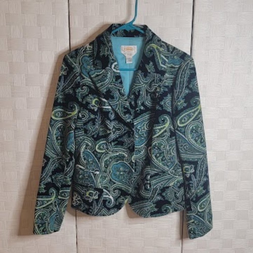 Talbots Paisley Velveteen Blazer - Size 8 - Like New - EUC